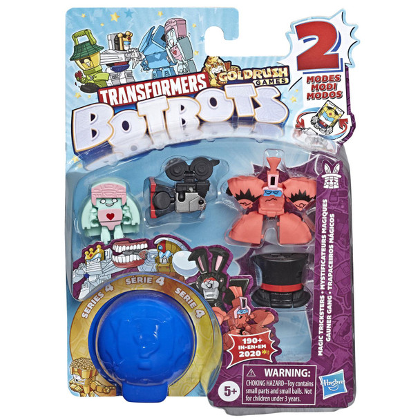 Discover the Magic Tricksters: Each Magic Tricksters Team collection pack includes 5 BotBots figures: 2 Magic Tricksters characters, and 3 characters from other teams! Purchasers will randomly receive 1 of 2 different Magic Tricksters 5-packs.