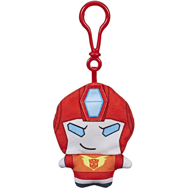 Transformers Clip Bots Autobot Hot Rod plush measures around 4.5-inches (12 cm) tall in robot mode.