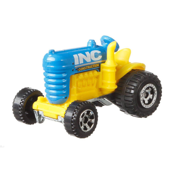 Matchbox Crop Master tractor with blue & yellow INC Construction livery.