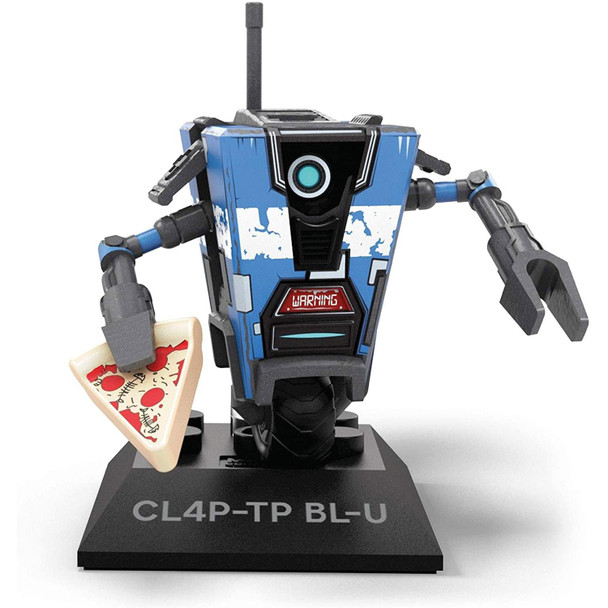 ​Buildable, collectible, faithfully designed and highly articulated CL4P-TP BL-U micro action figure with pizza slice.