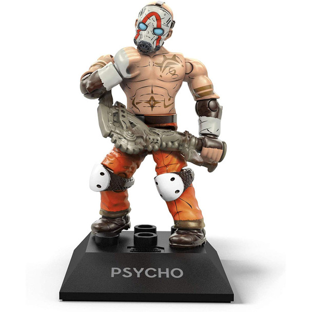 Buildable, collectible, faithfully designed and highly articulated Psycho micro action figure with authentic white mask and buzz axe accessories.
