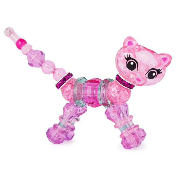 Twisty Petz Lady Fluff Kitty features a Glitter finish on select parts and measures around 3-inch (8 cm) long.