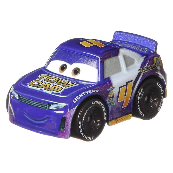 Cars Mini Racers Jack DePost with his signature Tow Cap deco in purple, yellow and white.

