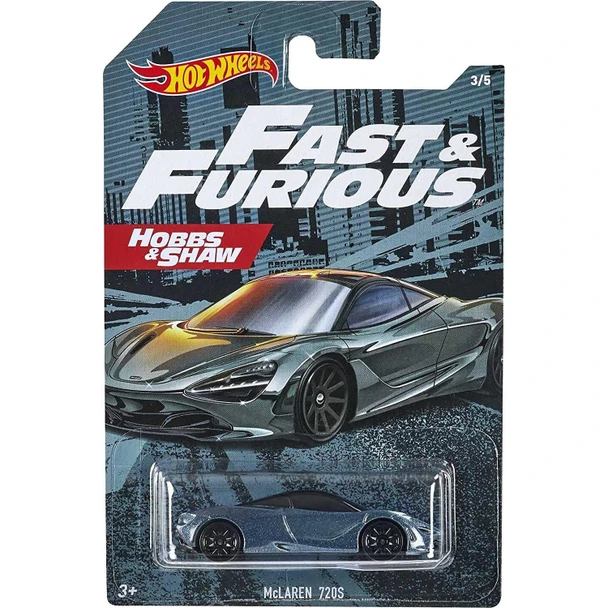 Hot Wheels Fast & Furious McLAREN 720S 1:64 Scale Die-cast Car (#3/5) in packaging - Front