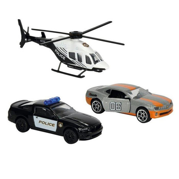 Majorette Gangster Chase (USA) 1:64 Scale Die-cast Vehicle 3-Pack