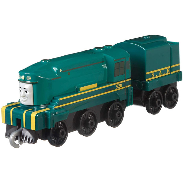 Durable, push along engine with die-cast metal and plastic parts.