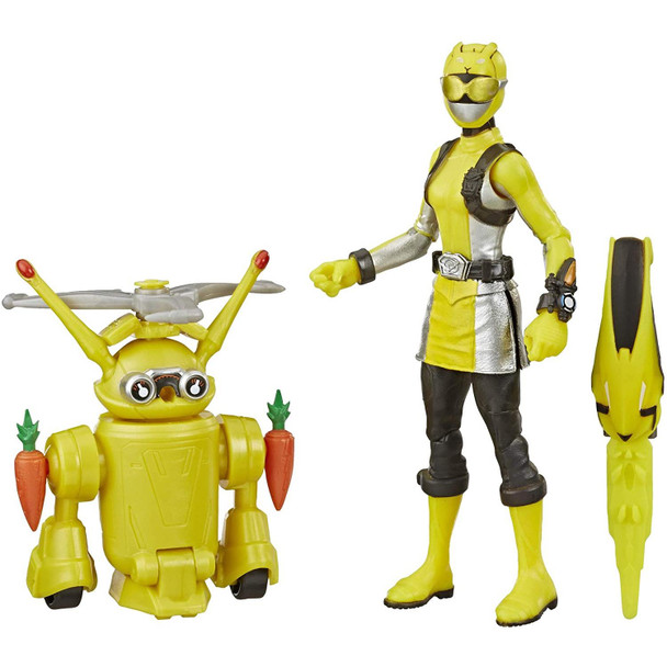 Power Rangers Beast Morphers Yellow Ranger and Morphin Jax Beastbot figures: 6-inch-scale figures of the Yellow Ranger and her Beastbot companion inspired by the Power Rangers TV Show.