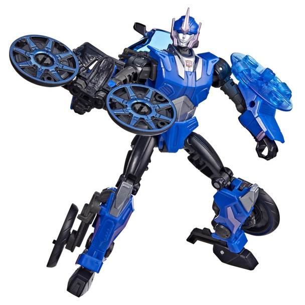 Transformers Prime-Inspired Design: This Transformers: Legacy 5.5-inch Prime Universe Arcee robot toy is inspired by the animated series, Transformers: Prime, updated with a Generations-style design.


