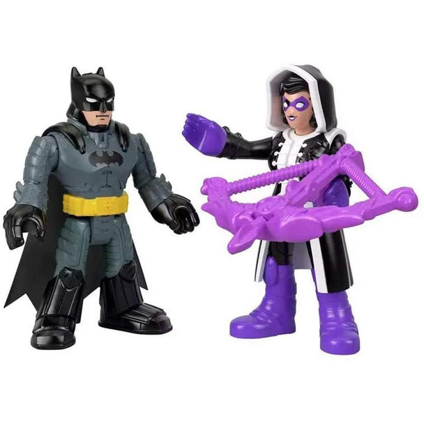 Kids can battle for Gotham City with this Huntress and Batman figure pack.