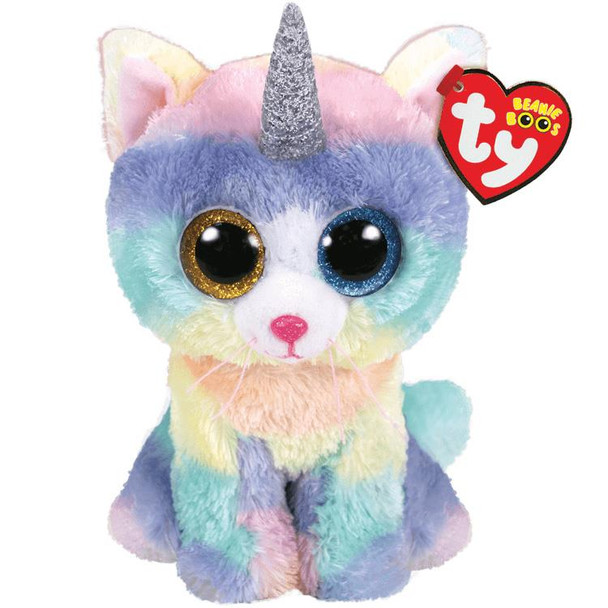 HEATHER the Unicorn Cat 6-inch Ty Beanie Boo.