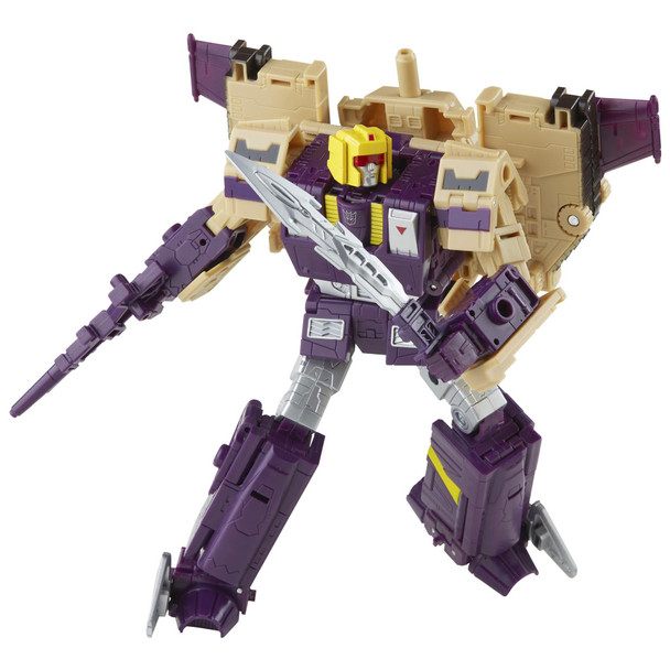 Transformers G1-Inspired Design: This Legacy Series Transformers 7-inch Blitwing robot toy is inspired by the Transformers: Generation 1 animated series, updated with a Generations-style design.