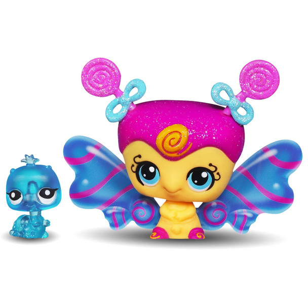 Littlest Pet Shop Fairies Candyswirl Dreams LOLIPOP FAIRY and Inchworm Friend.