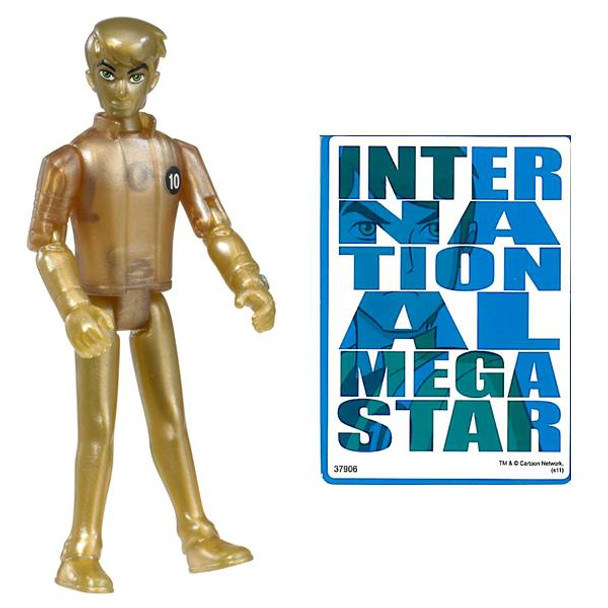 This Limited Edition Ben Tennyson action figure is a pearlescent gold in colour, and measures around 10 cm (3.5 inches) tall. The poseable figure comes with a Character Collectors Card.