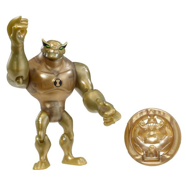 This Limited Edition Rath action figure is a pearlescent gold in colour, and measures around 10 cm (3.75 inches) tall. The poseable figure comes with a Disc Alien to use with the Disc Alien Ultimatrix (sold separately).