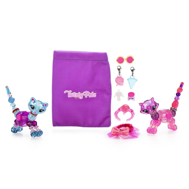 Customizable Twisty Petz: Create different looks for your pet! Each Twisty Petz Blingz pack includes 7 super cute wearable accessories! Dress up your pet with a sparkly ruffle skirt, tiara, charms, hair bow, sunglasses and more!