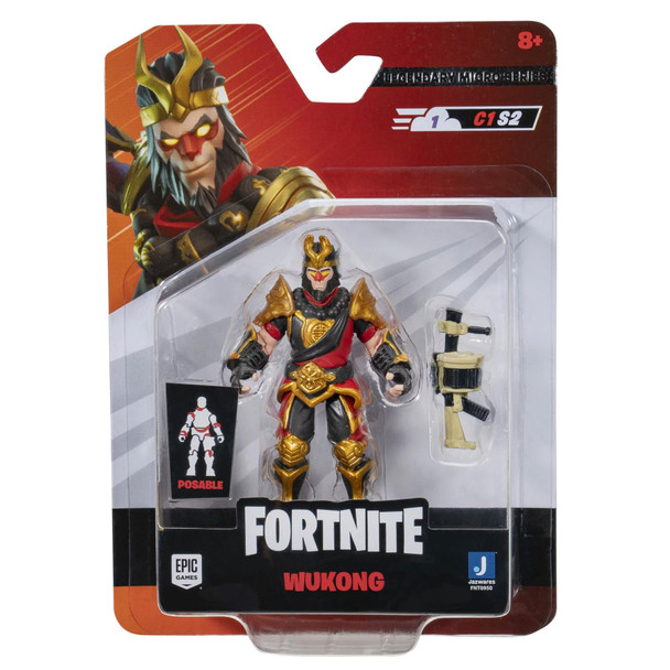 Fortnite WUKONG Legendary Micro Series Action Figure in packaging.