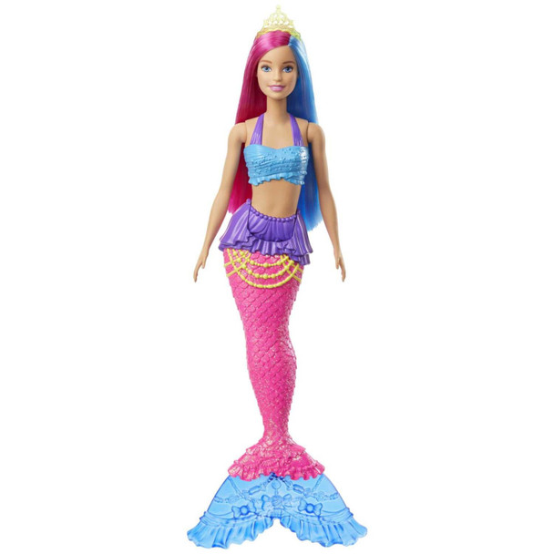 This Barbie mermaid doll shines in a colourful bodice and super-sparkly tail with whimsical details.