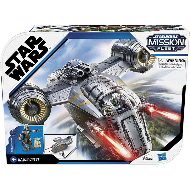 Star Wars Mission Fleet The Mandalorian RAZOR CREST 2.5-Inch-Scale Action Figure and Vehicle Set in packaging.