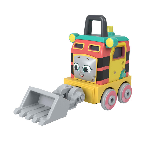 Durable, push along vehicle with die-cast metal and plastic parts.