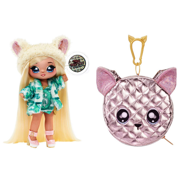 Metallic 2-in-1 Doll and Purse: Level up your glam game with the new 2-in-1 fashion doll plus metallic purse! Includes a gorgeous, soft, 7.5-inch (19 cm) fashion doll and metallic fabric purse with a clip to attach to a backpack.