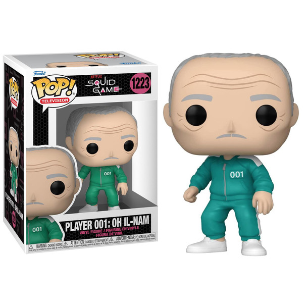 The vinyl figure captures Oh Il-Nam is his standard-issue green tracksuit.