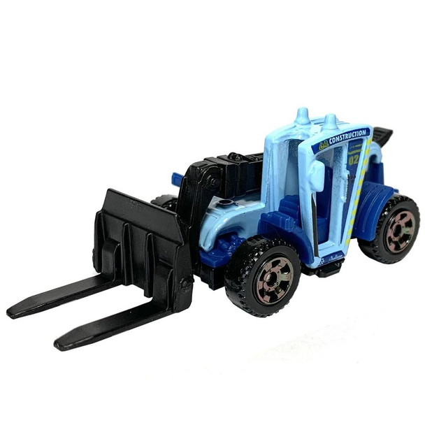 Matchbox Load Lifter vehicle with a two-tone blue 'L.A. Construction' livery.
