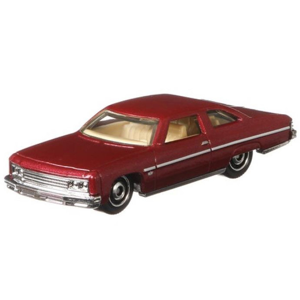 1975 Chevy Caprice Classic in Metalflake red with chrome details.

