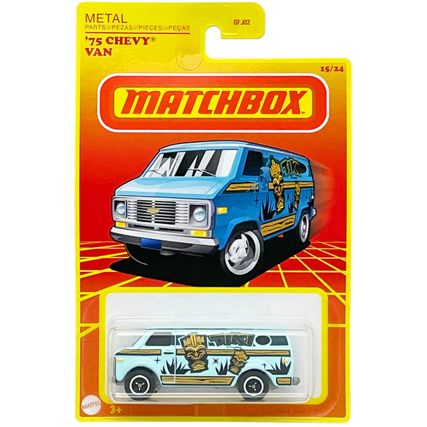 Matchbox Retro Series '75 CHEVY VAN 1:64 Scale Die-cast Vehicle in packaging.