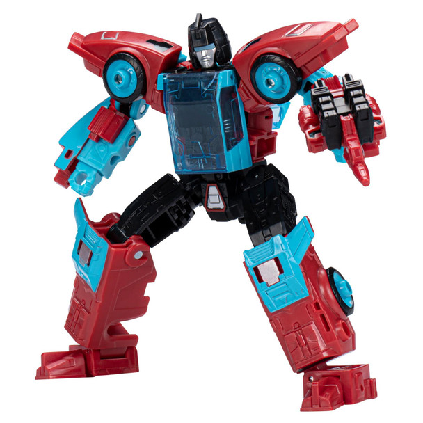 Transformers G1-Inspired Design: This Transformers: Legacy 5.5-inch Autobot Pointblank robot toy is inspired by the animated series, The Transformers, updated with a Generations-style design.