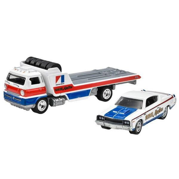 Hot Wheels Premium Car Culture Team Transport AMC REBEL MACHINE and WIDE  OPEN 1:64 Scale Die-cast Vehicles (#43)