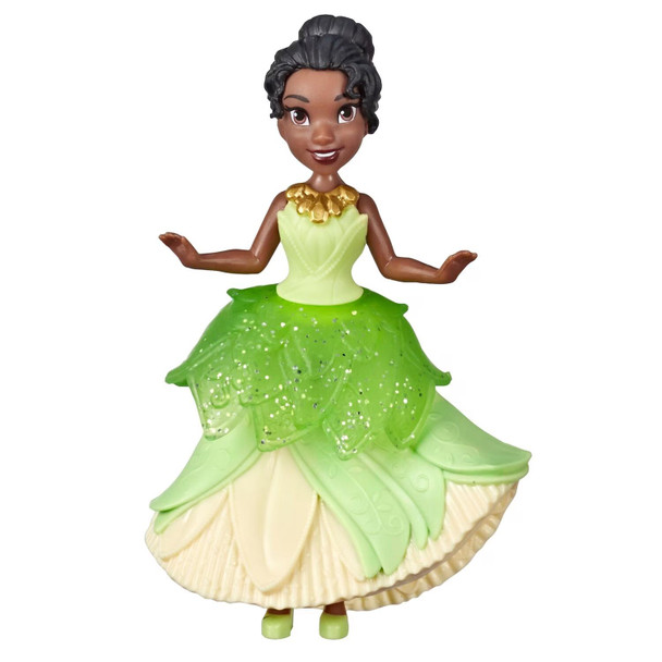 Collectible Disney Princess Tiana doll: This small Disney Princess Tiana 3.5-inch (8.5 cm) doll is inspired by her character from the classic movie, The Princess and the Frog.
