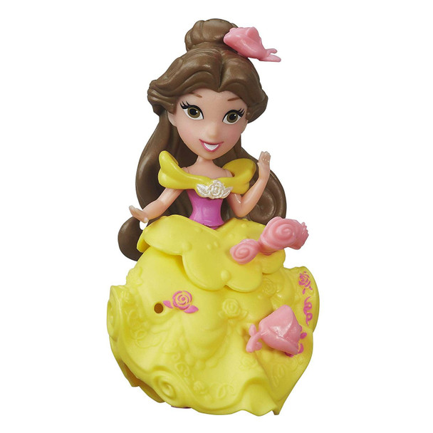 Disney Princess Belle doll inspired by the character from the classic Disney movie, Beauty and the Beast. Includes doll, outfit, and 3 Snap-ins pieces.