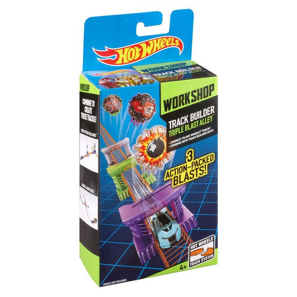 Hot Wheels Track Builder TRIPLE BLAST ALLEY Stunt Accessory in packaging.
