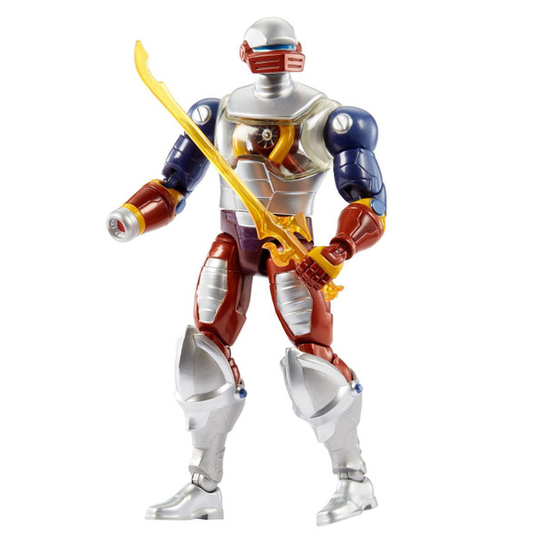 This Masterverse Roboto action figure stands 7 inches tall with detailing authentic to the Masters of the Universe: Revelation character. There's even a partial view into his internal mechanics.