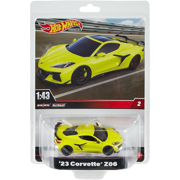 Hot Wheels Premium '23 CORVETTE Z06 - 1:43 Scale Die-cast Vehicle in packaging.