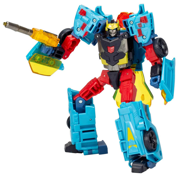 This 5.5-inch (14 cm) Cybertron Universe Hot Shot toy features deco and detail inspiration from the Transformers: Cybertron animated series This 5.5-inch (14 cm) Cybertron Universe Hot Shot toy features deco and detail inspiration from the Transformers: Cybertron animated series