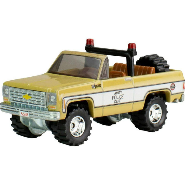 Detailed replica of the 1975 Chevrolet K5 Blazer from the hit film Jaws as driven by police chief Martin Brody.