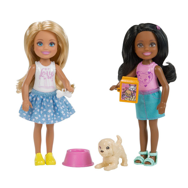 Barbie Club Chelsea PET PUPPY FEEDING TIME Doll 2-Pack