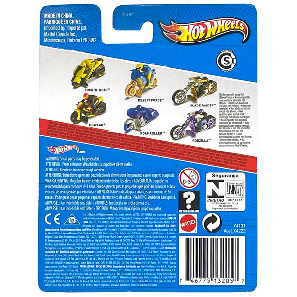 Hot Wheels Speed Cycles RODZILLA (Purple) Die-cast Motorcycle in packaging - Card Back Hot Wheels Speed Cycles RODZILLA (Purple) Die-cast Motorcycle in packaging - Card Back