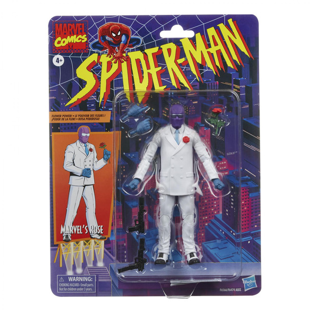 Marvel Legends Series Spider-Man Retro Collection 6-Inch MARVEL'S ROSE Action Figure in packaging - Front of Card