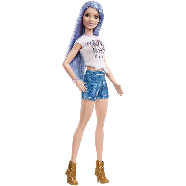Barbie Fashionistas Doll 88 - Original with Purple Glittery Hair & Unicorn Shirt