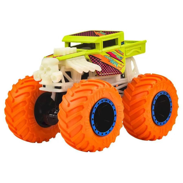 Hot Wheels Monster Trucks Glow in the Dark BONE SHAKER 1:64 Scale Vehicle