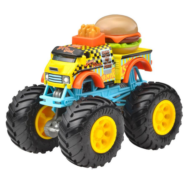 Hot Wheels Monster Trucks BUNS OF STEEL (Yellow) 1:64 Scale Vehicle Hot Wheels Monster Trucks BUNS OF STEEL (Yellow) 1:64 Scale Vehicle