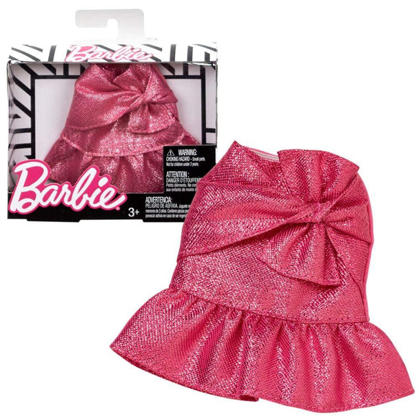 Barbie Fashions - Pink Metallic Skirt with Bow and Peplum Barbie Fashions - Pink Metallic Skirt with Bow and Peplum