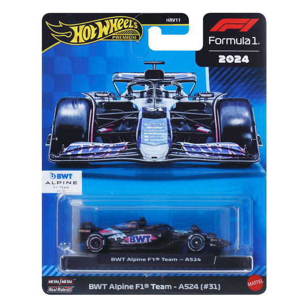 Hot Wheels Premium Formula 1 Collection BWT ALPINE F1 TEAM - A524 (#31) 1:64 Scale Die-Cast Vehicle in packaging