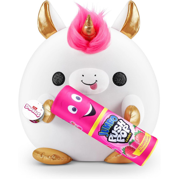 Snackles RICHARD the Unicorn with Jumbo Push Pop 14-inch Plush