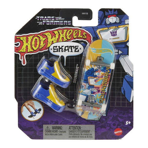 Hot Wheels Skate x Transformers SOUNDWAVE Fingerboard and Skate Shoes in packaging