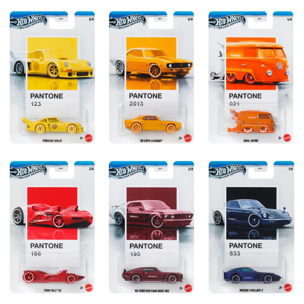 Hot Wheels Pantone Series 1:64 Scale Die-cast Vehicle - FULL SET OF 6