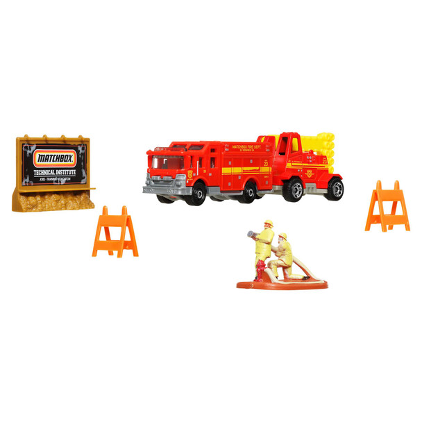 Matchbox Adventure Pack MBX FIRE RESCUE 1:64 Scale Die-cast Vehicle Playset