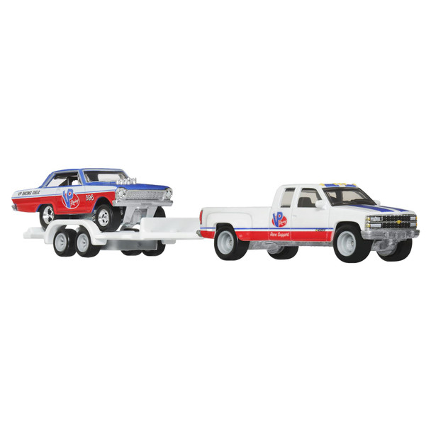 Hot Wheels Premium Car Culture Team Transport '63 CHEVY NOVA and '88 CHEVY SILVERADO 1:64 Scale Die-cast Vehicles (#68)